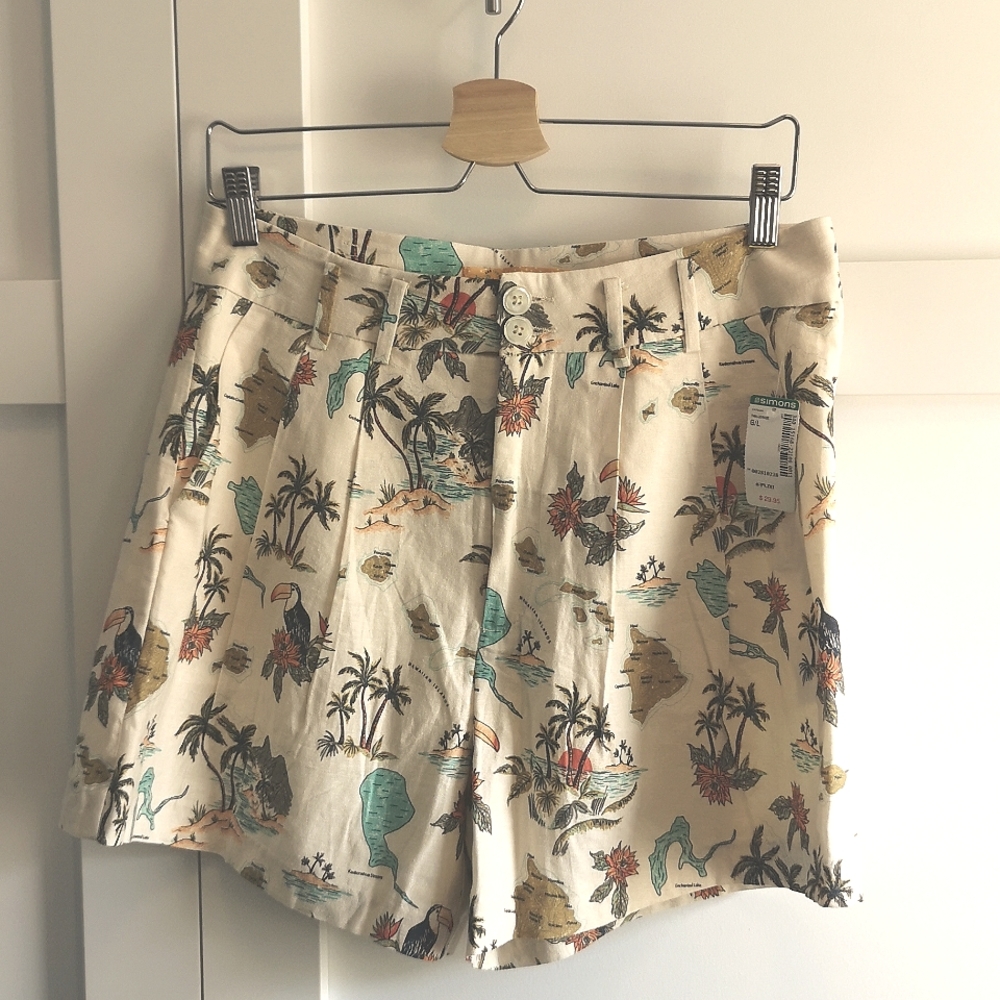 Linen blend shorts